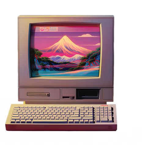 Retrowave Vintage Computer 80s Clipart 23828818 PNG