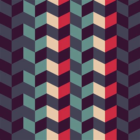 Abstract Retro Geometric Pattern Digital Art by Atthamee Ni