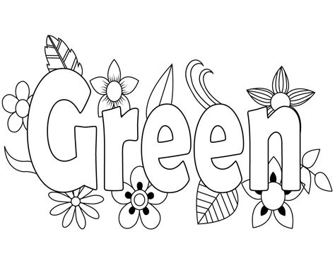 Free Printable Green Coloring Pages