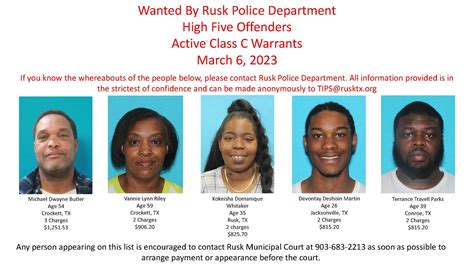 These are the Rusk High Five for... - Rusk Police Department | Facebook