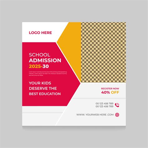 School education admission social media post Template Design And back ...