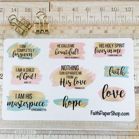 Christian Scripture stickers for Bible Journaling or Planner. Happy ...