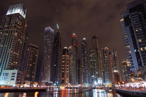 The Night Lights of Dubai Marina