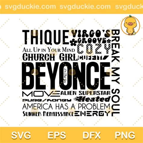 Beyonce Renaissance Tour SVG, Beyonce Music Tour Signature