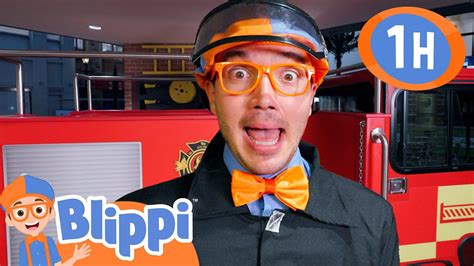 Firefighter Blippi Explores a Fire Truck and Teaches Fire Safety! | 1 ...