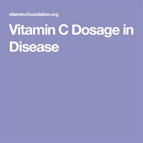 Vitamin C Dosage in Disease | Disease, Vitamins, Dental facts