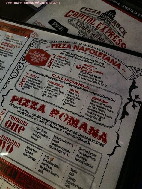 Online Menu of Pizza Rock Restaurant, Sacramento, California, 95814 - Zmenu