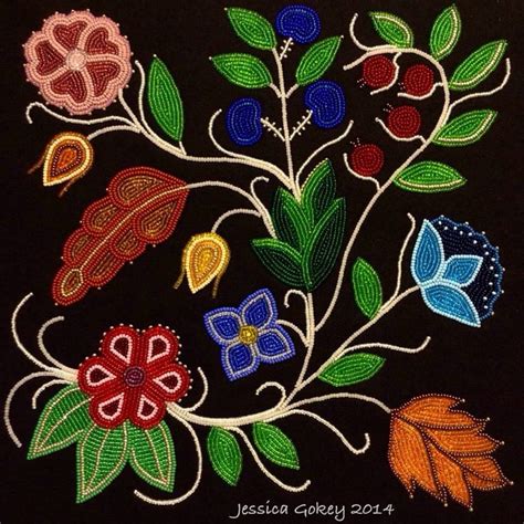 Jessica Gokey (Ojibwe): "The Floral Apprentice", Nov 2014. in 2023 | Beadwork patterns, Bead art ...