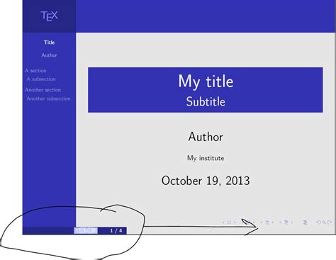 beamer - How to add the footnote in the right down corner with the ...