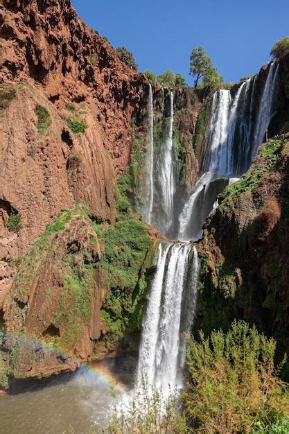 Premium Photo | Close up and long shot of the ouzoud waterfalls and the ...