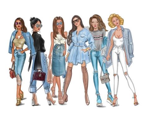 Group of 4 Custom Fashion Illustration | Etsy | Custom fashion illustration, Custom fashion ...