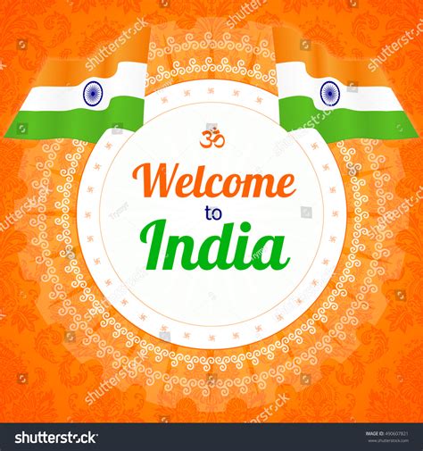 Welcome India Vector Illustration On Beautiful: vector de stock (libre de regalías) 490607821 ...