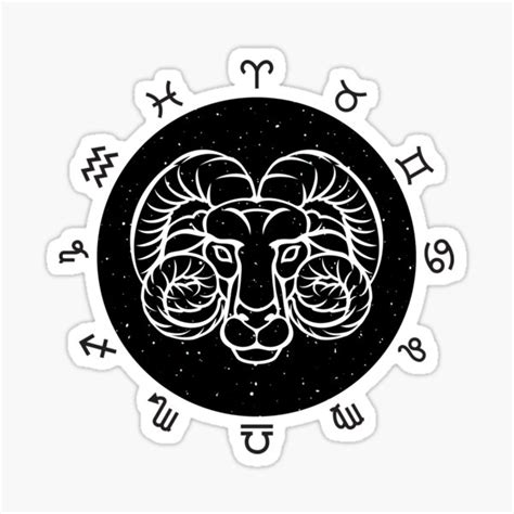 "Aries zodiac black and white design" Sticker for Sale by jkzlin02 | Redbubble