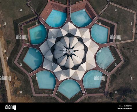 Lotus temple aerial view hi-res stock photography and images - Alamy