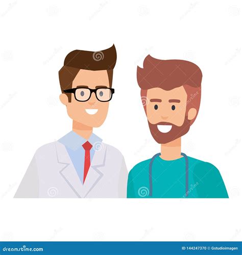 Professionals Doctor and Surgeon Characters Stock Vector - Illustration of staff, physician ...