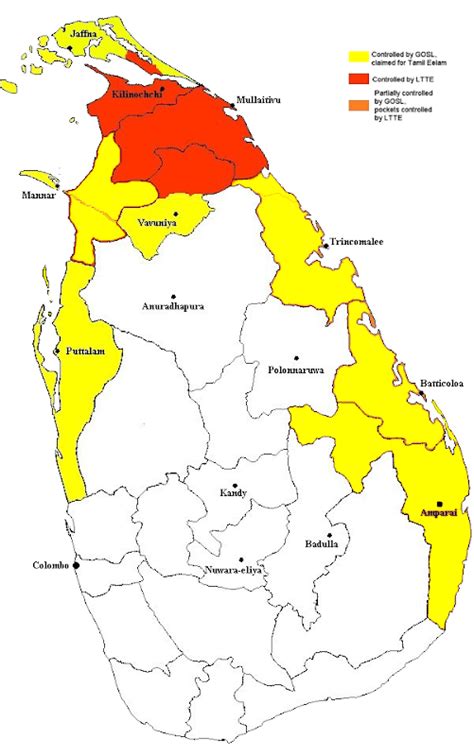 Mapa - La Guerra Civil de Sri Lanka: 1983-2009 [The Civil War in Sri ...