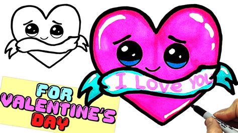 How to draw a Cute Heart for Valentine's Day Easy. Draw So Cute and Easy for You - YouTube