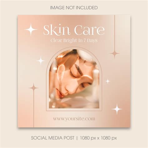 Premium PSD | Soft beige skin care Instagram post template Pastel colors gradient banner for ...