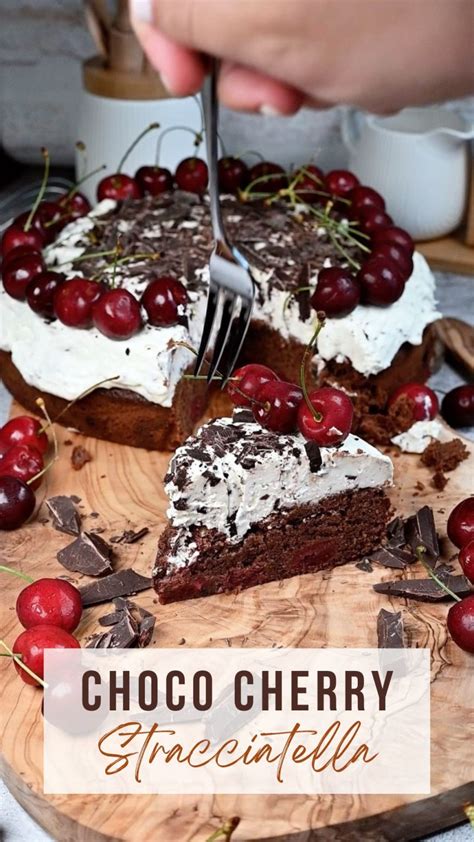 Chocolate-Cherry Stracciatella Cake - Maria's Kitchen