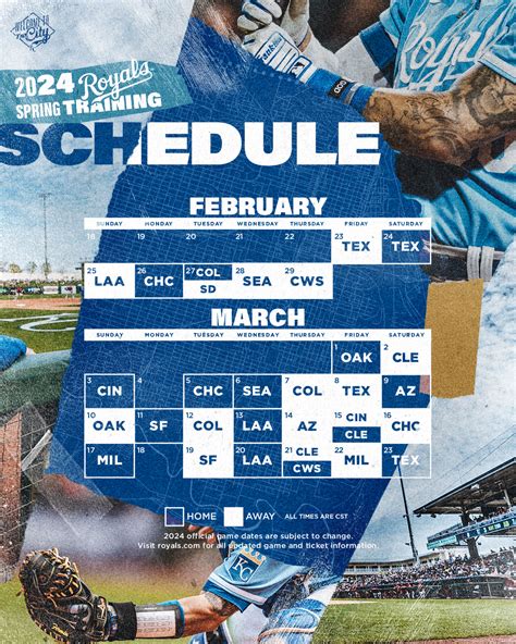 Kansas City Royals Spring Training Schedule 2024 Calendar Printable ...