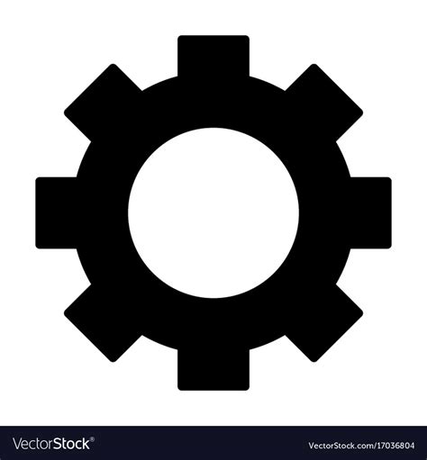 Gear wheel silhouette icon cog symbol Royalty Free Vector