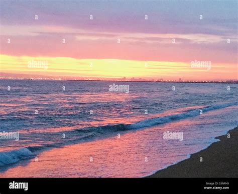 Huntington Beach sunset Stock Photo - Alamy