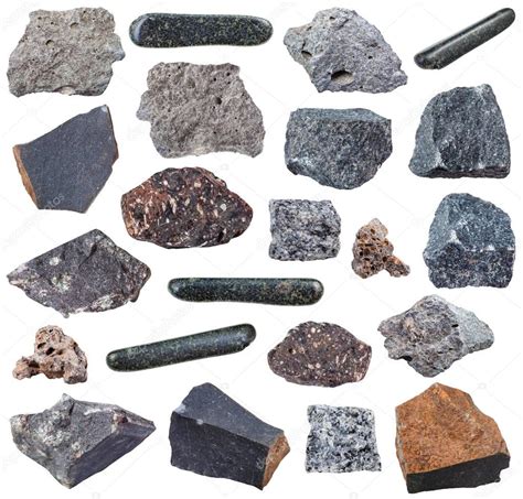 colección de varias rocas ígneas de basalto 2024