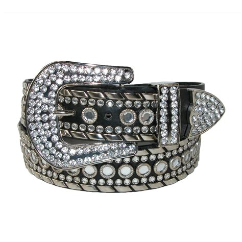 This Western Rhinestone Belt measures 1-1/2 inches wide, faux leather ...