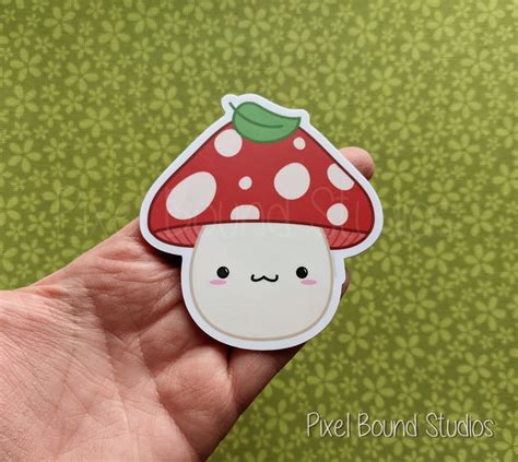 Chibi Cute Mushroom Vinyl Sticker for Phone Car Tablet | Etsy