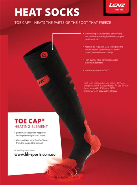 Lenz heated socks with bluetooth battery are perfect for cold conditions