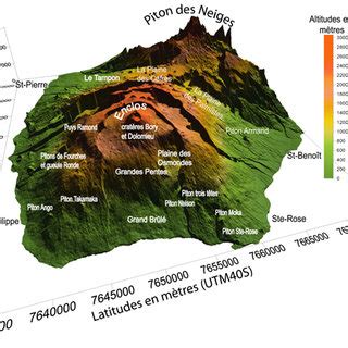 Le Piton de La Fournaise vu de l'Est. Toponymie et topographie. | Download Scientific Diagram