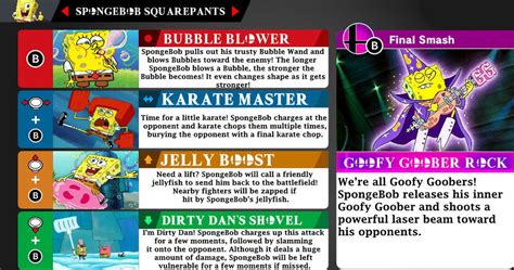 SpongeBob SquarePants - Smash Bros. Moveset by Big-Z-2015 on DeviantArt