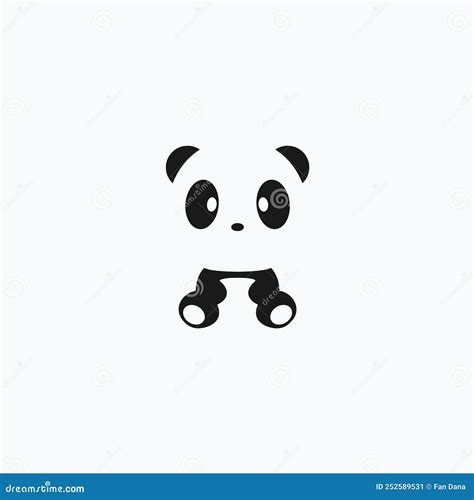 Cute Panda Logo Design Vector Illustration Stock Vector - Illustration ...