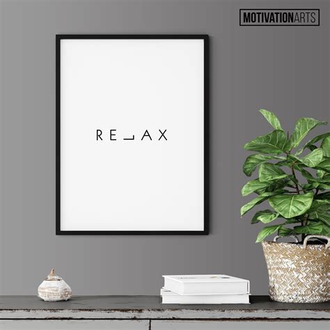 Relax Minimalist Office Wall Art for Home Office Decor or - Etsy