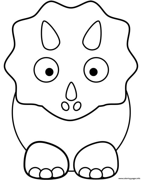 Cute Triceratops Baby Coloring page Printable