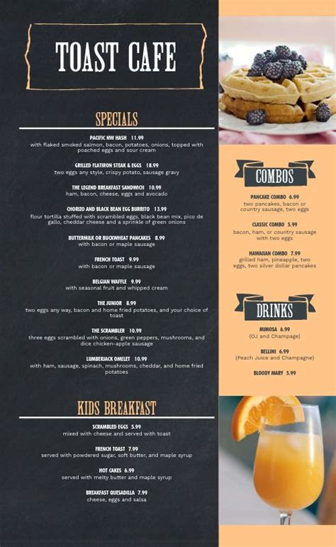 Toast Breakfast Menu Design Template by MustHaveMenus