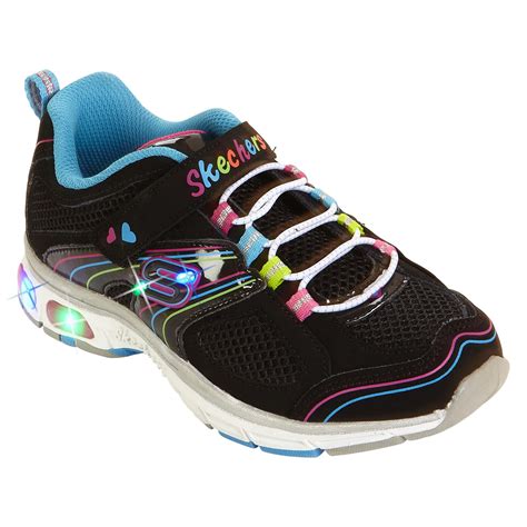 Skechers Youth Girl's S Lights Up Light Ray - Black/Multi