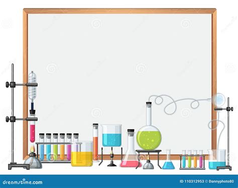 Border Template with Science Equipments Stock Vector - Illustration of ...