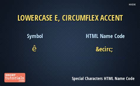 Lowercase E With Circumflex Accent HTML Name Code