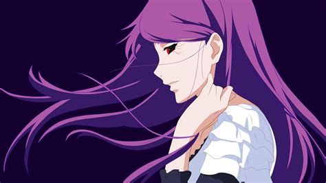 long hair, anime girls, Tokyo Ghoul, flower in hair, anime, Aoi Ogata, purple hair, Kamishiro ...