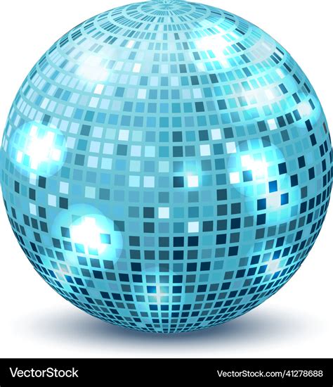 Vintage party light blue reflective disco ball Vector Image