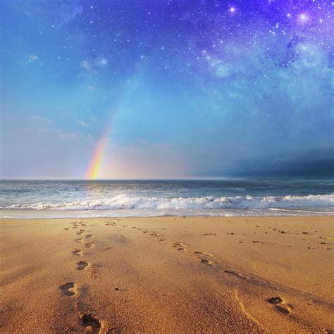 Footprints In The Sand. Digital Art by Andrew Jones