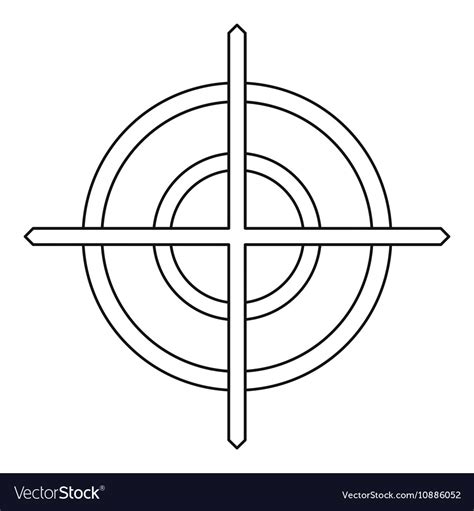 Crosshair icon in outline style Royalty Free Vector Image