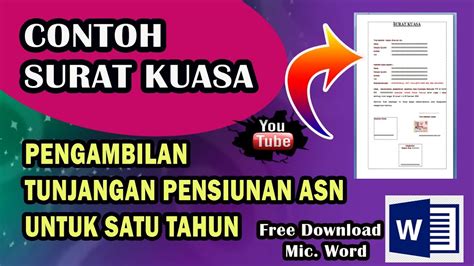 SURAT KUASA PENGAMBILAN UANG GAJI / TUNJANGAN PENSIUNAN – IDN