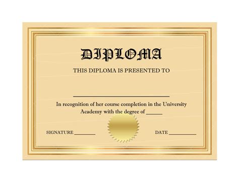 Fake Diploma Certificate Template