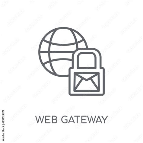 web gateway linear icon. Modern outline web gateway logo concept on ...