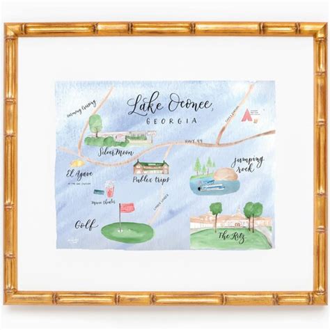 Lake Oconee Lake Oconee Map - Etsy