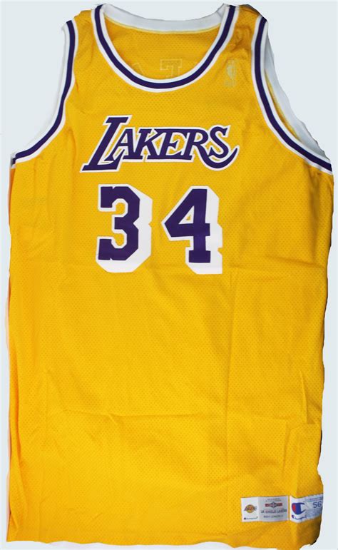 Lot Detail - 1996-97 Shaquille O'Neal Game Worn L.A. Lakers Home Jersey ...