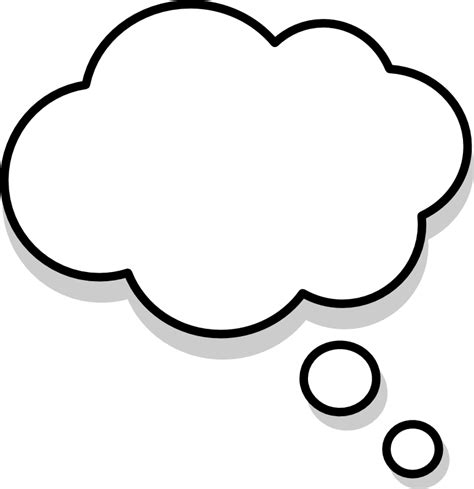 thinking cloud black background - Clip Art Library