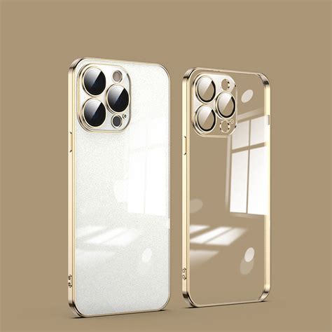 Compatible with iPhone 15 Pro Case, Luxury Clear Plating Bumper Soft ...